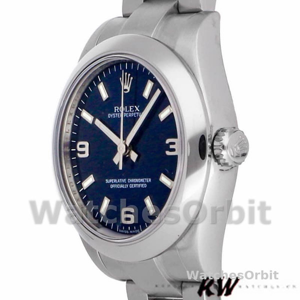 Rolex Oyster Perpetual 177200 Blue Arabic Dial Domed Bezel 31mm Lady Replica Watch