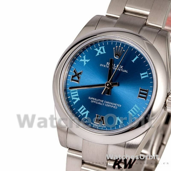 Rolex Oyster Perpetual 177200 Blue Dial Domed Bezel 31mm Lady Replica Watch