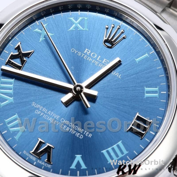 Rolex Oyster Perpetual 177200 Blue Dial Domed Bezel 31mm Lady Replica Watch