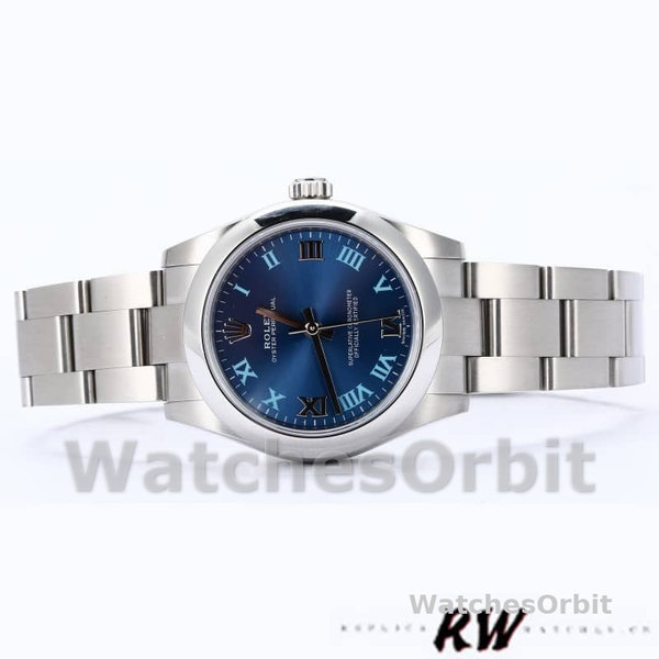 Rolex Oyster Perpetual 177200 Blue Dial Domed Bezel 31mm Lady Replica Watch