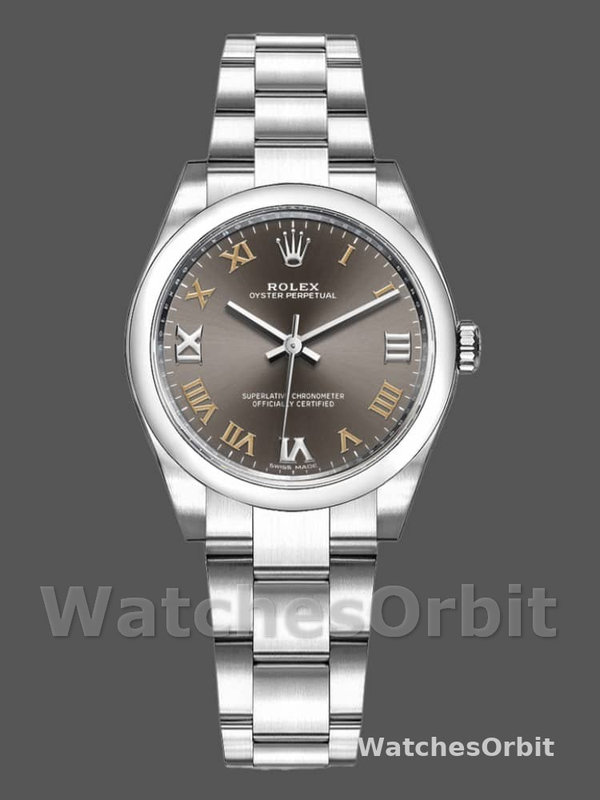 Rolex Oyster Perpetual 177200 Dark Grey Dial Domed Bezel 31mm Lady Replica Watch