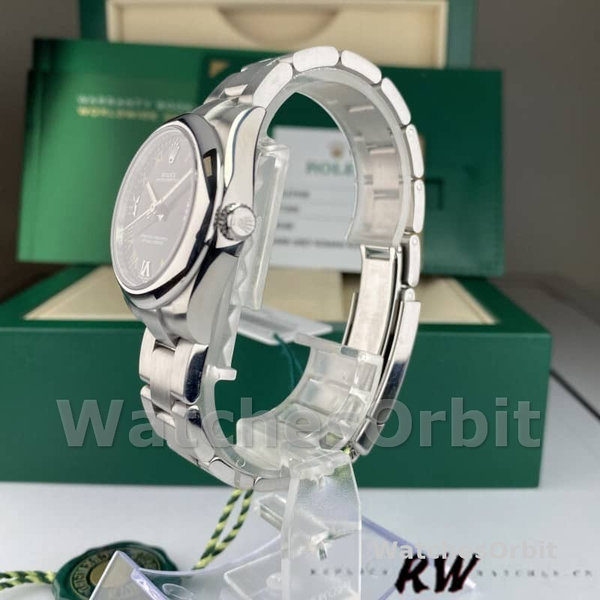 Rolex Oyster Perpetual 177200 Dark Grey Dial Domed Bezel 31mm Lady Replica Watch