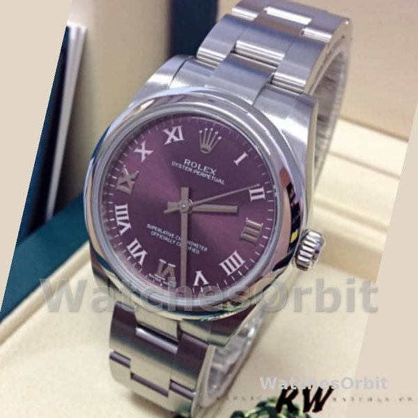 Rolex Oyster Perpetual 177200 Grape Red Dial 31mm Lady Replica Watch