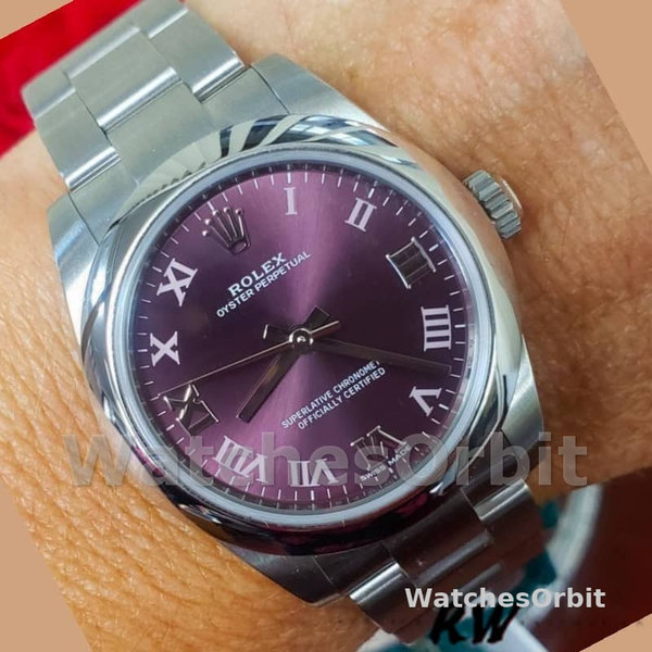 Rolex Oyster Perpetual 177200 Grape Red Dial 31mm Lady Replica Watch