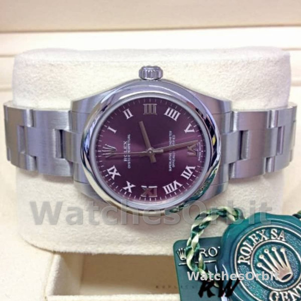 Rolex Oyster Perpetual 177200 Grape Red Dial 31mm Lady Replica Watch