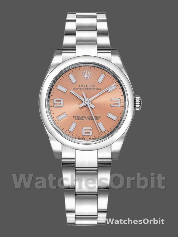 Rolex Oyster Perpetual 177200 Pink Dial Domed Bezel 31mm Lady Replica Watch