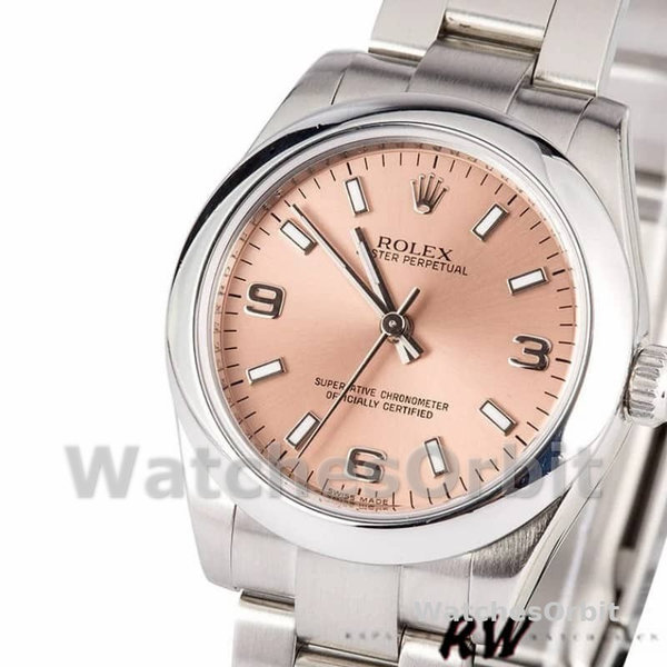 Rolex Oyster Perpetual 177200 Pink Dial Domed Bezel 31mm Lady Replica Watch