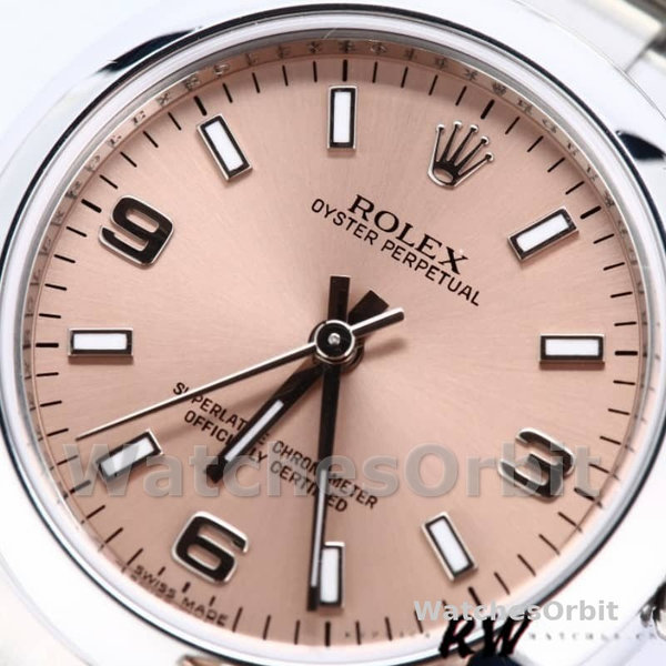 Rolex Oyster Perpetual 177200 Pink Dial Domed Bezel 31mm Lady Replica Watch