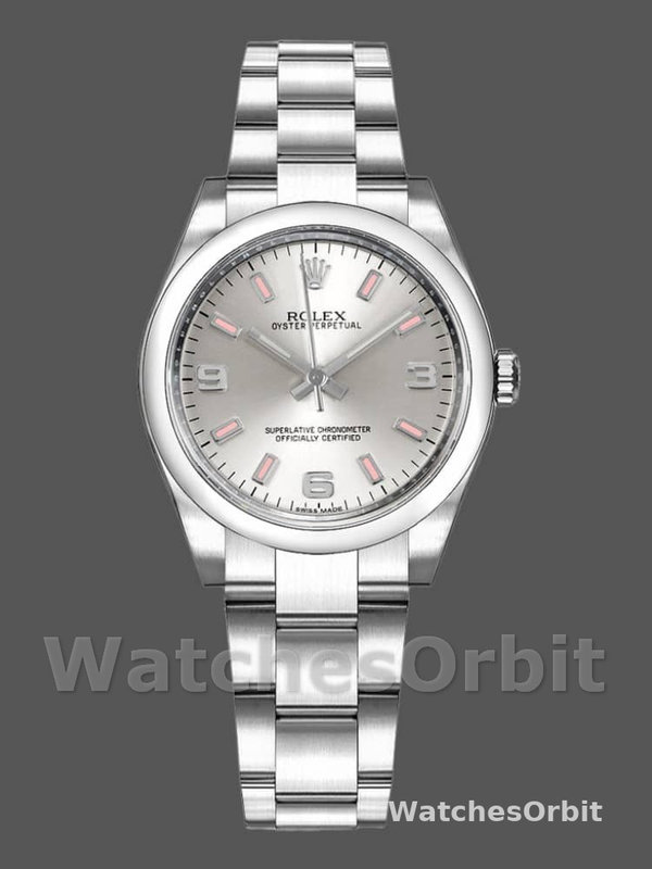 Rolex Oyster Perpetual 177200 Silver Dial Pink Markers 31mm Lady Replica Watch