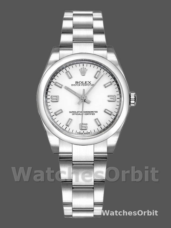 Rolex Oyster Perpetual 177200 White Arabic Dial Oyster Bracelet 31mm Lady Replica Watch