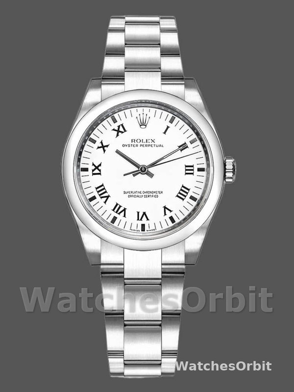 Rolex Oyster Perpetual 177200 White Roman Dial Oyster Bracelet 31mm Lady Replica Watch