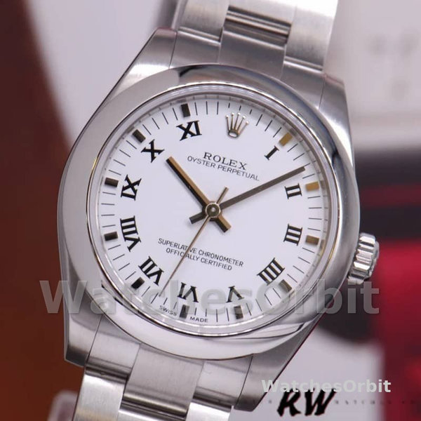 Rolex Oyster Perpetual 177200 White Roman Dial Oyster Bracelet 31mm Lady Replica Watch