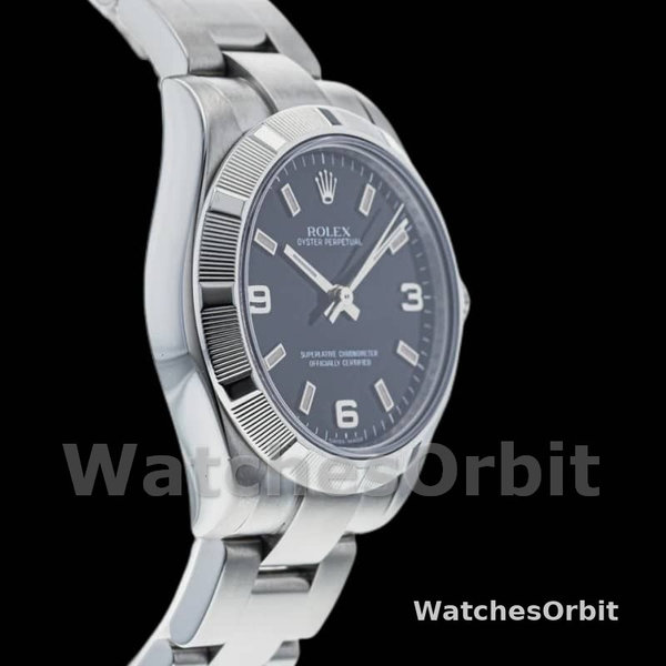 Rolex Oyster Perpetual 177210 Black Dial Pink Baton 31mm Lady Replica Watch