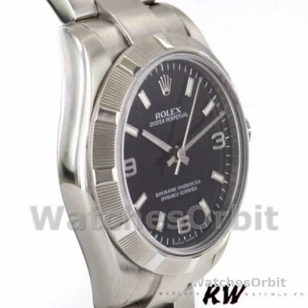 Rolex Oyster Perpetual 177210 Black Dial Stainless Steel 31mm Lady Replica Watch
