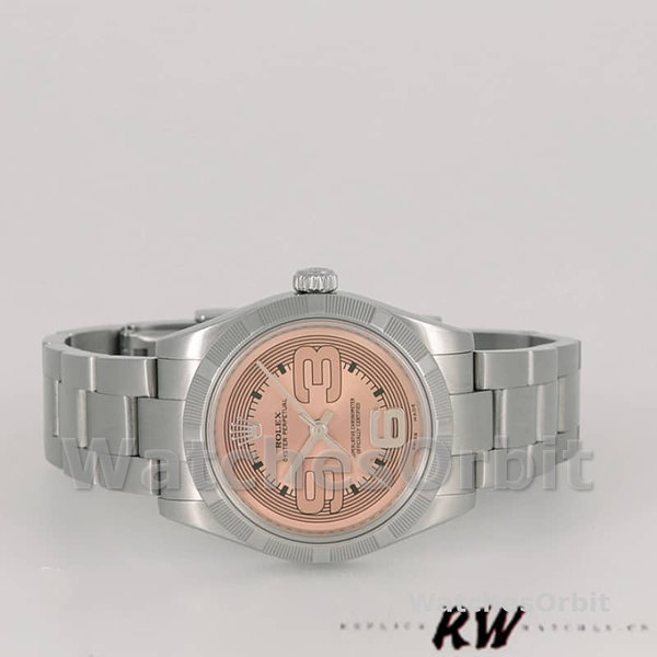 Rolex Oyster Perpetual 177210 Pink Maxi Arabic Dial 31mm Lady Replica Watch