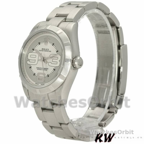 Rolex Oyster Perpetual 177210 Silver Maxi Arabic Dial 31mm Lady Replica Watch