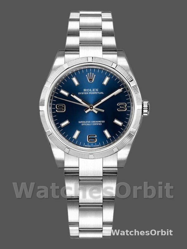 Rolex Oyster Perpetual 177210 Stainless Steel Blue Dial 31mm Lady Replica Watch