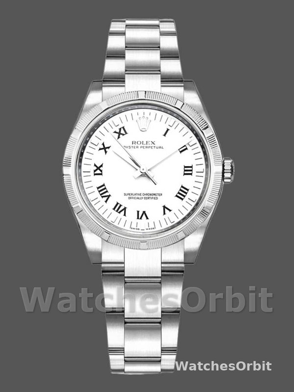 Rolex Oyster Perpetual 177210 Stainless Steel White Roman Dial 31mm Lady Replica Watch