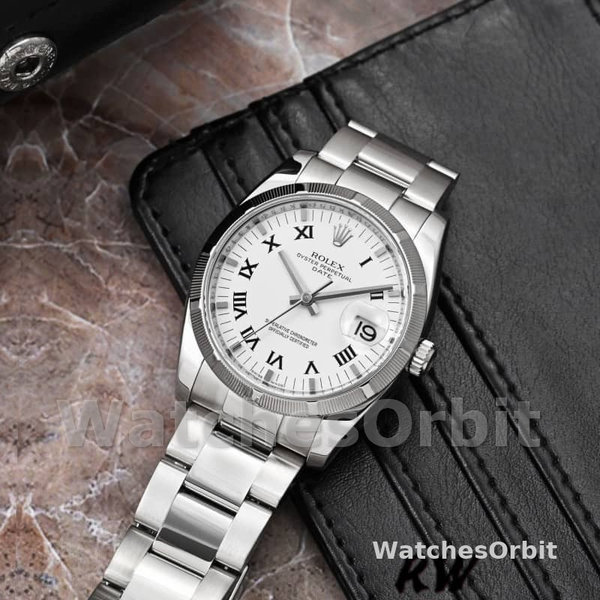 Rolex Oyster Perpetual Date 115210 White Roman Numeral Dial Unisex Replica Watch