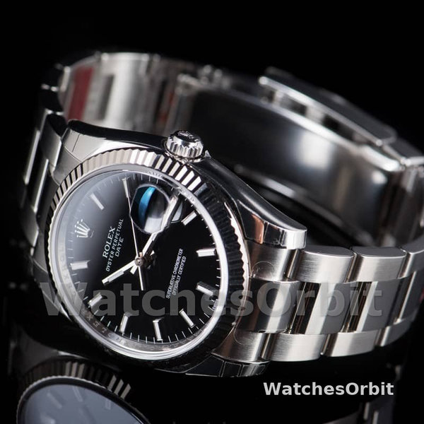Rolex Oyster Perpetual Date 115234 Black Dial 34mm Unisex Replica Watch