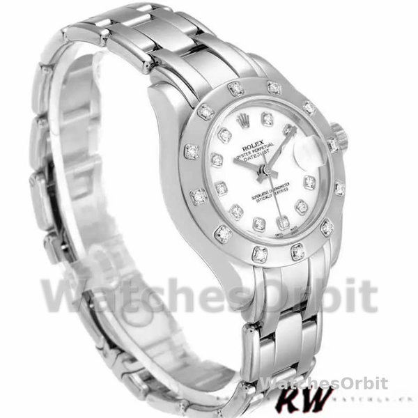 Rolex Masterpiece Pearlmaster 80319 White Roman Dial 29MM Lady Replica Watch