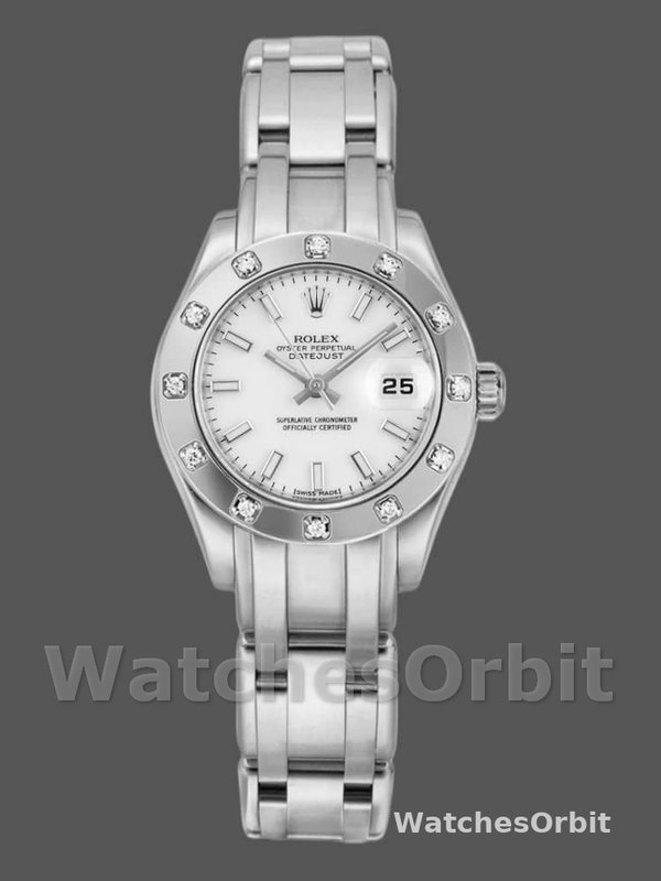 Rolex Pearlmaster 80319 White Dial 29MM Lady Replica Watch