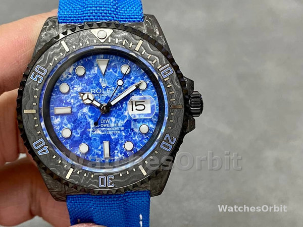 Rolex Sea Dweller Customized DiW Carbon Fiber Ocean Blue Dial