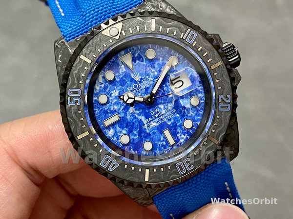 Rolex Sea Dweller Customized DiW Carbon Fiber Ocean Blue Dial