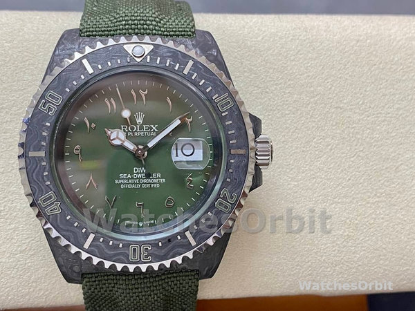 Rolex Sea Dweller DiW Carbon HUNTER ARABIC 43mm Luxury Mens Watch