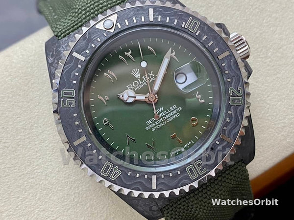 Rolex Sea Dweller DiW Carbon HUNTER ARABIC 43mm Luxury Mens Watch