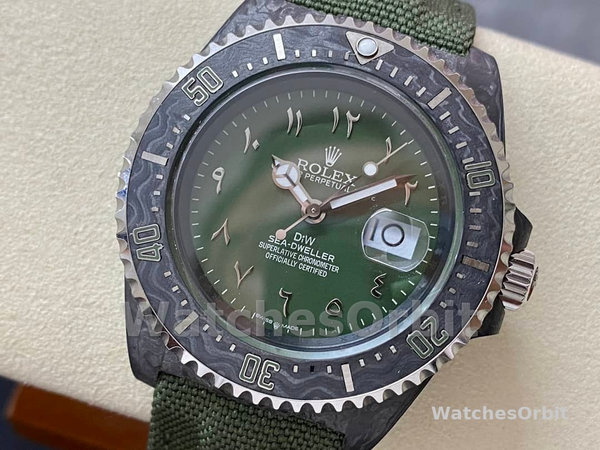 Rolex Sea Dweller DiW Carbon HUNTER ARABIC 43mm Luxury Mens Watch