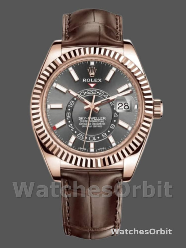 Rolex Sky-Dweller 326135 Dark Rhodium Dial 42MM Mens Replica Watch