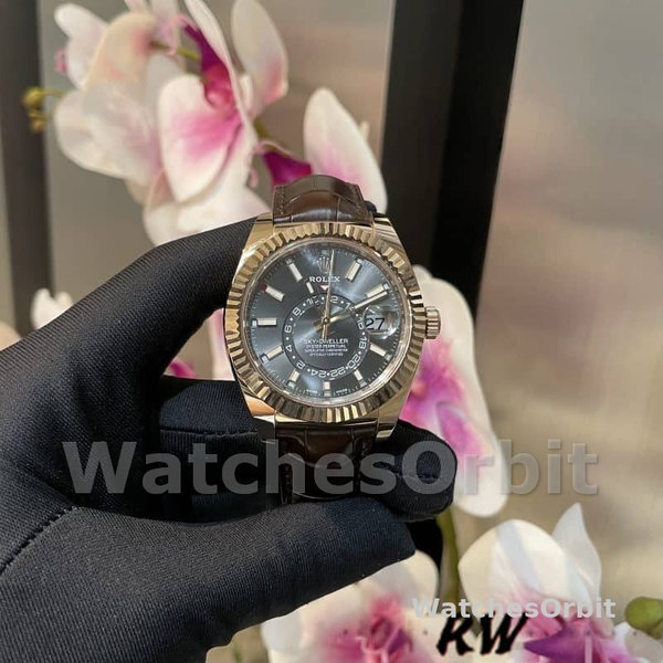 Rolex Sky-Dweller 326135 Dark Rhodium Dial 42MM Mens Replica Watch