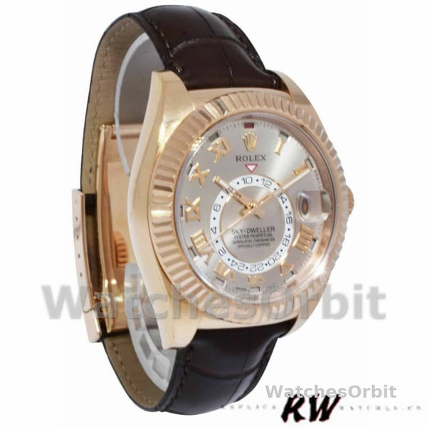 Rolex Sky-Dweller 326135 Sundust Dial Rose Gold 42MM Mens Replica Watch