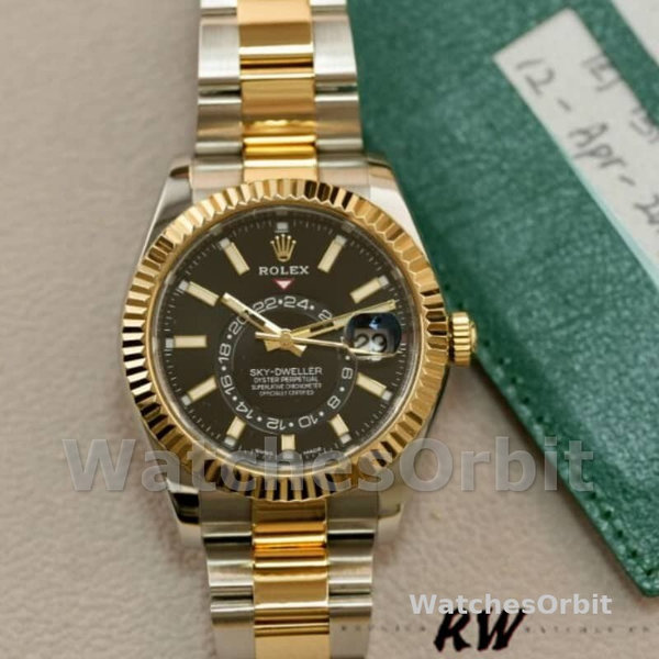 Rolex Sky-Dweller 326933 Black Dial Stainless Steel 42MM Mens Replica Watch