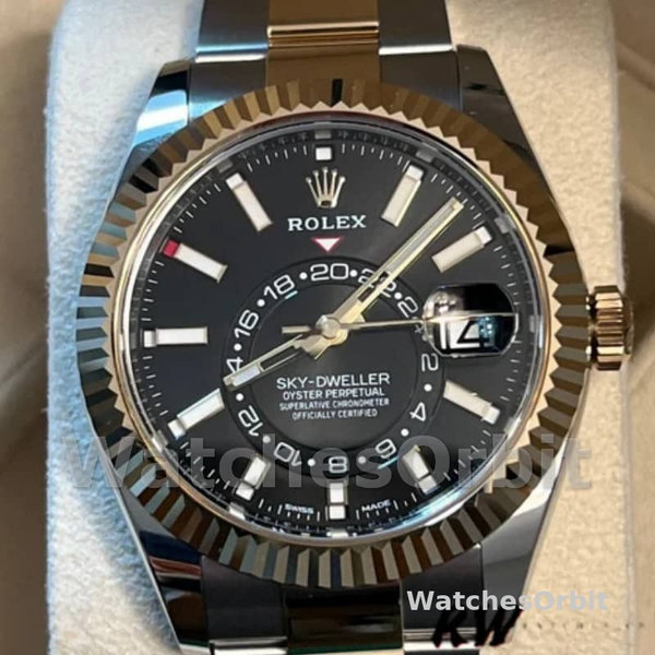 Rolex Sky-Dweller 326933 Black Dial Stainless Steel 42MM Mens Replica Watch