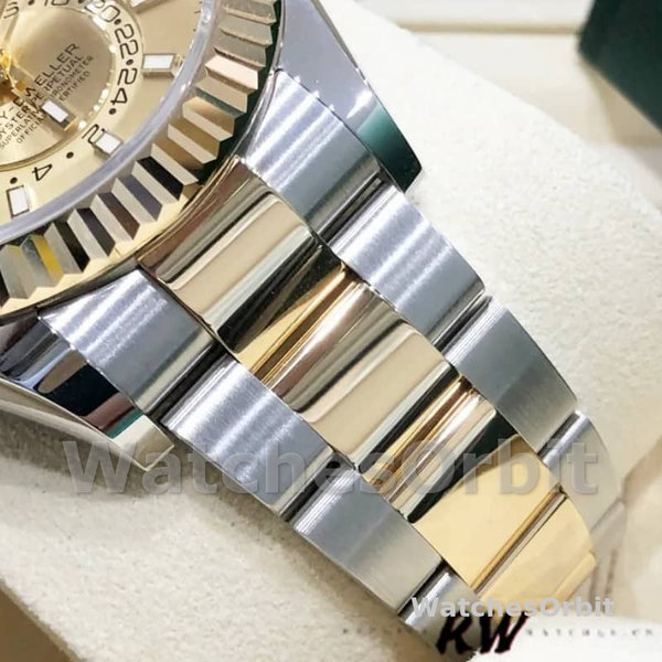 Rolex Sky-Dweller 326933 Champagne Dial Stainless Steel 42MM Mens Replica Watch