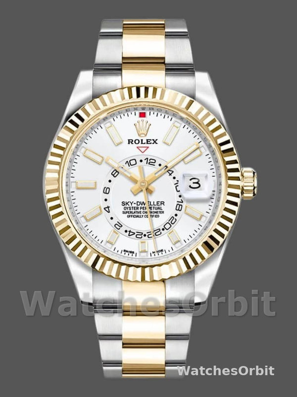 Rolex Sky-Dweller 326933 Stainless Steel White Dial 42MM Mens Replica Watch