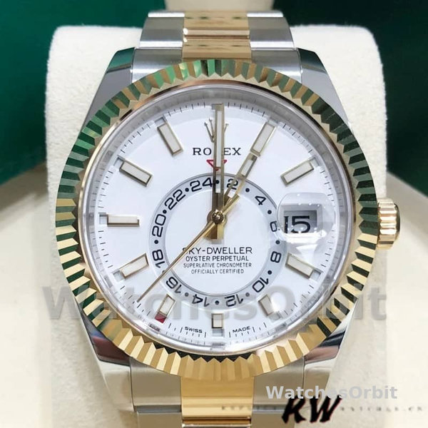 Rolex Sky-Dweller 326933 Stainless Steel White Dial 42MM Mens Replica Watch
