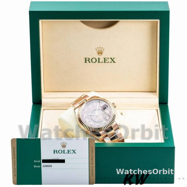 Rolex Sky-Dweller 326935 Everose Gold Chocolate Arabic Dial 42mm Mens Replica Watch