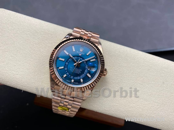 Rolex Sky Dweller 42 Everose Gold Blue Green Dial m336935 0005 Men's Watch