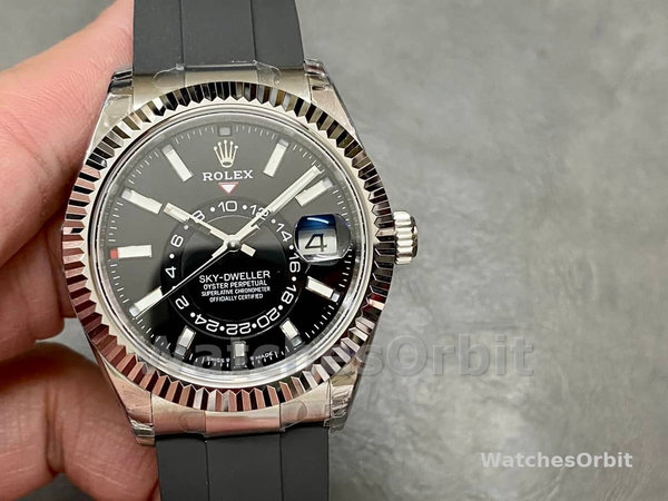 Rolex Sky Dweller 42 White Gold Black Dial M336239 0002 Men's Watch