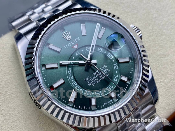 Rolex Sky Dweller 42 White Gold Fluted Bezel 336934 0002 Men's Watch