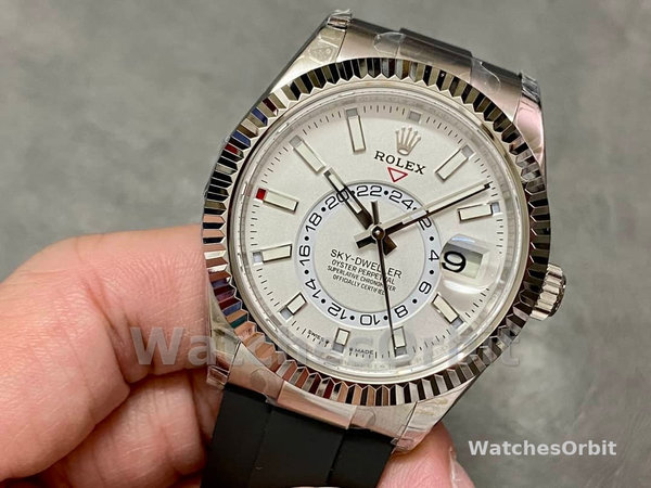 Rolex Sky Dweller 42 White Gold White Dial Oysterflex M336239 0003