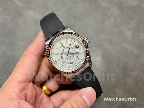 Rolex Sky Dweller 42 White Gold White Dial Oysterflex M336239 0003