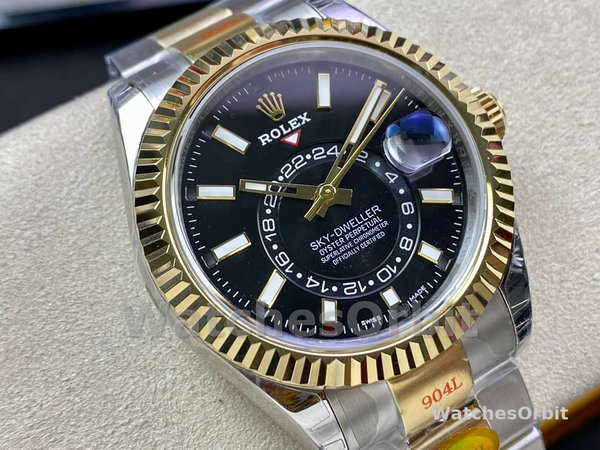 Rolex Sky Dweller 42 Yellow Rolesor Black Dial Oyster M336933 0003 Men's Watch