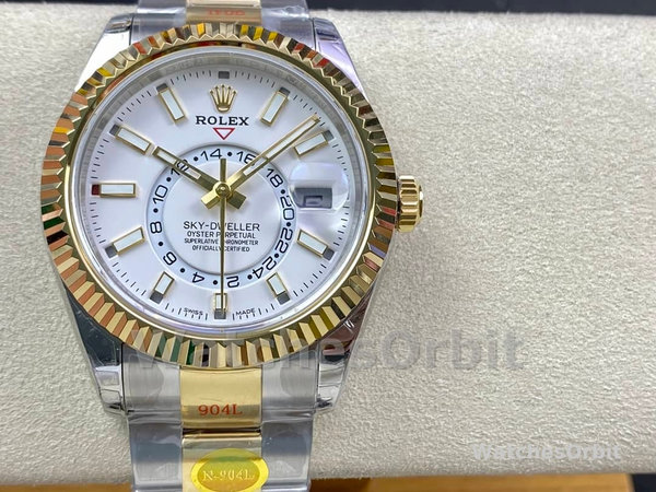 Rolex Sky Dweller 42mm White Dial Stick Markers m336933 0005 Men's Watch