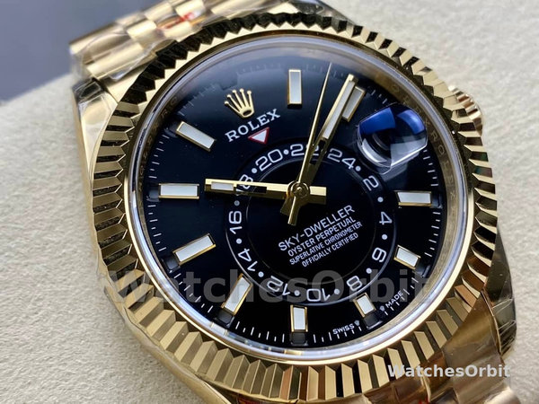 Rolex Sky Dweller 42mm18 kt Yellow Gold Black Dial m336938 0005