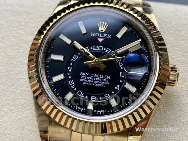 Rolex Sky Dweller 42mm18 kt Yellow Gold Black Dial m336938 0005