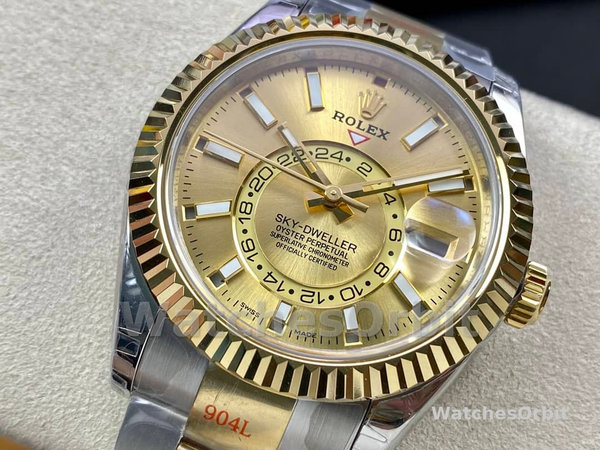 Rolex Sky Dweller Champagne Dial Yellow Gold 336933 0001 42mm